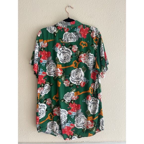 Maison Noir Button Down Shirt Men's Size Medium Floral Hawaiian Summer - Picture 3 of 7